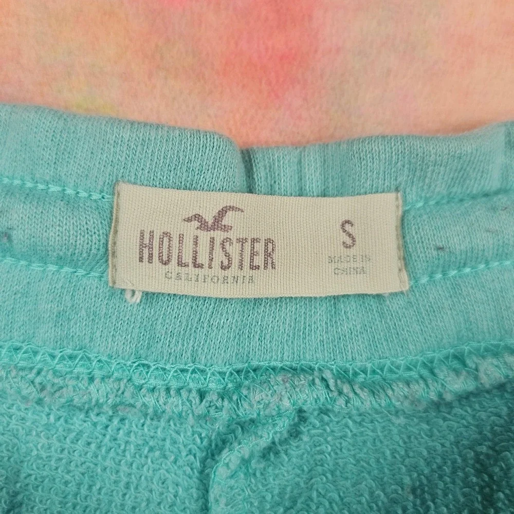 Hollister HCO 1922 Turquoise Blue Sweat Shorts Drawstring Waist Loungewear - Picture 6 of 7